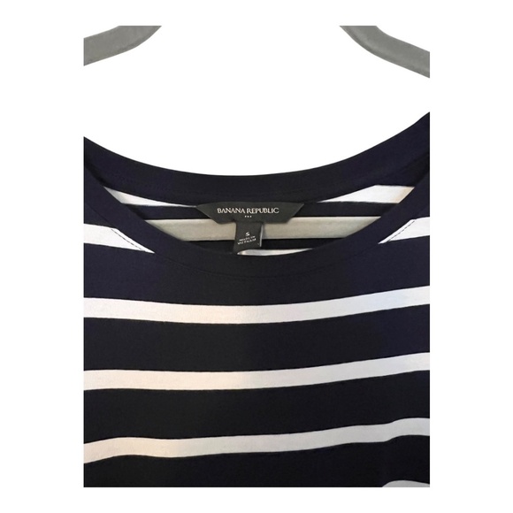 NWOT Banana Republic Factory Cap Sleeve Navy White Striped Casual Dress, Small - Picture 3 of 7